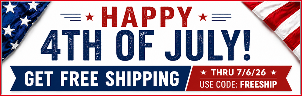 Happy 4th of July. Get FREE SHIPPING with code FREESHIP